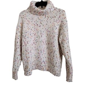 Primark ivory turtleneck sweater with multicolor confetti threads polka Dots